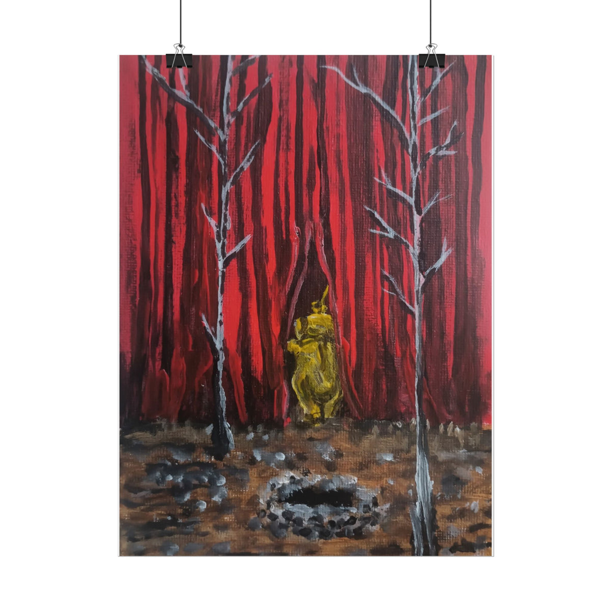 No! Don't Go In There! Teletubby Twin Peaks Painting Print