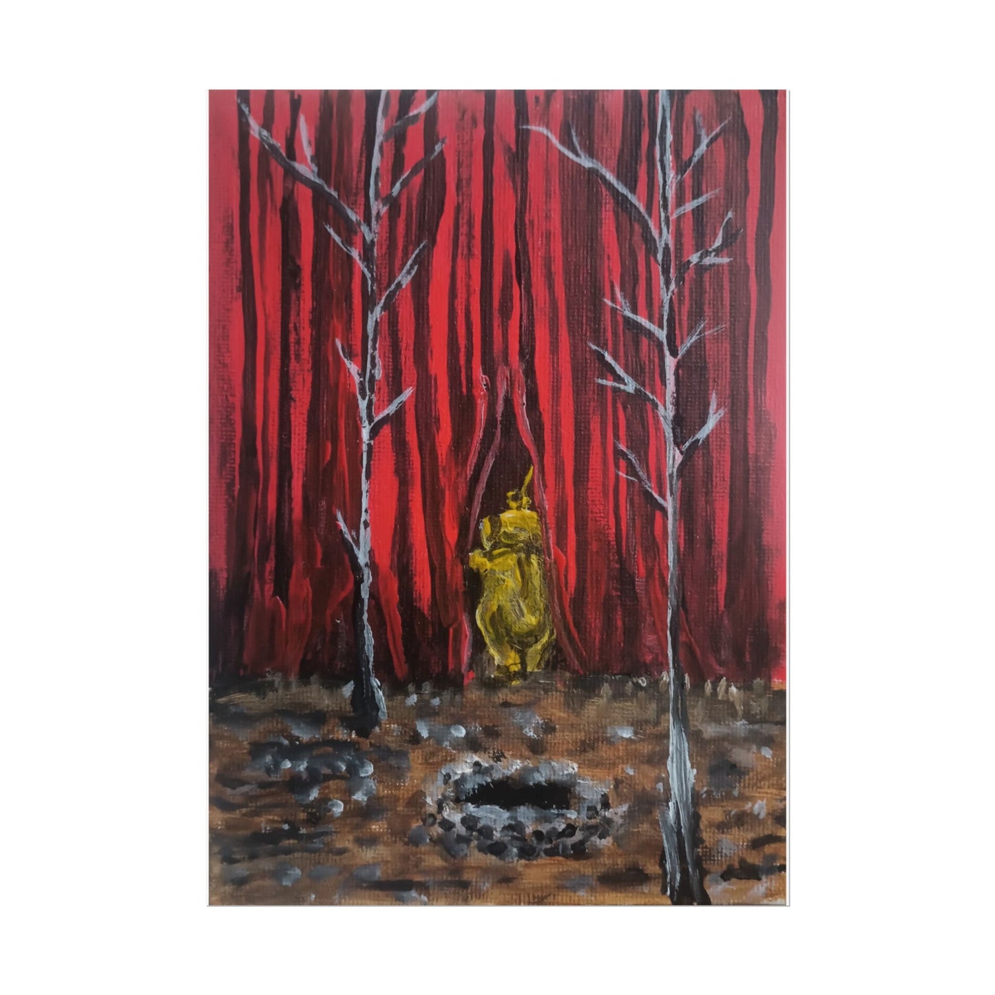 No! Don't Go In There! Teletubby Twin Peaks Painting Print