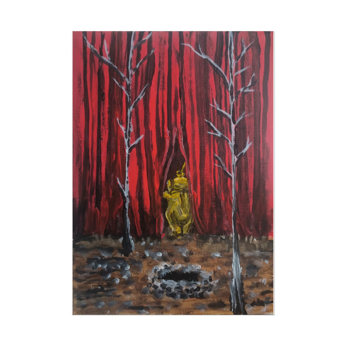 No! Don't Go In There! Teletubby Twin Peaks Painting Print