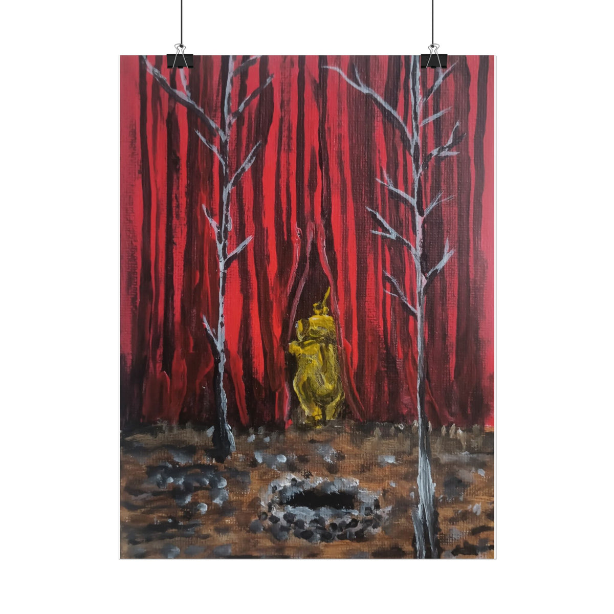 No! Don't Go In There! Teletubby Twin Peaks Painting Print