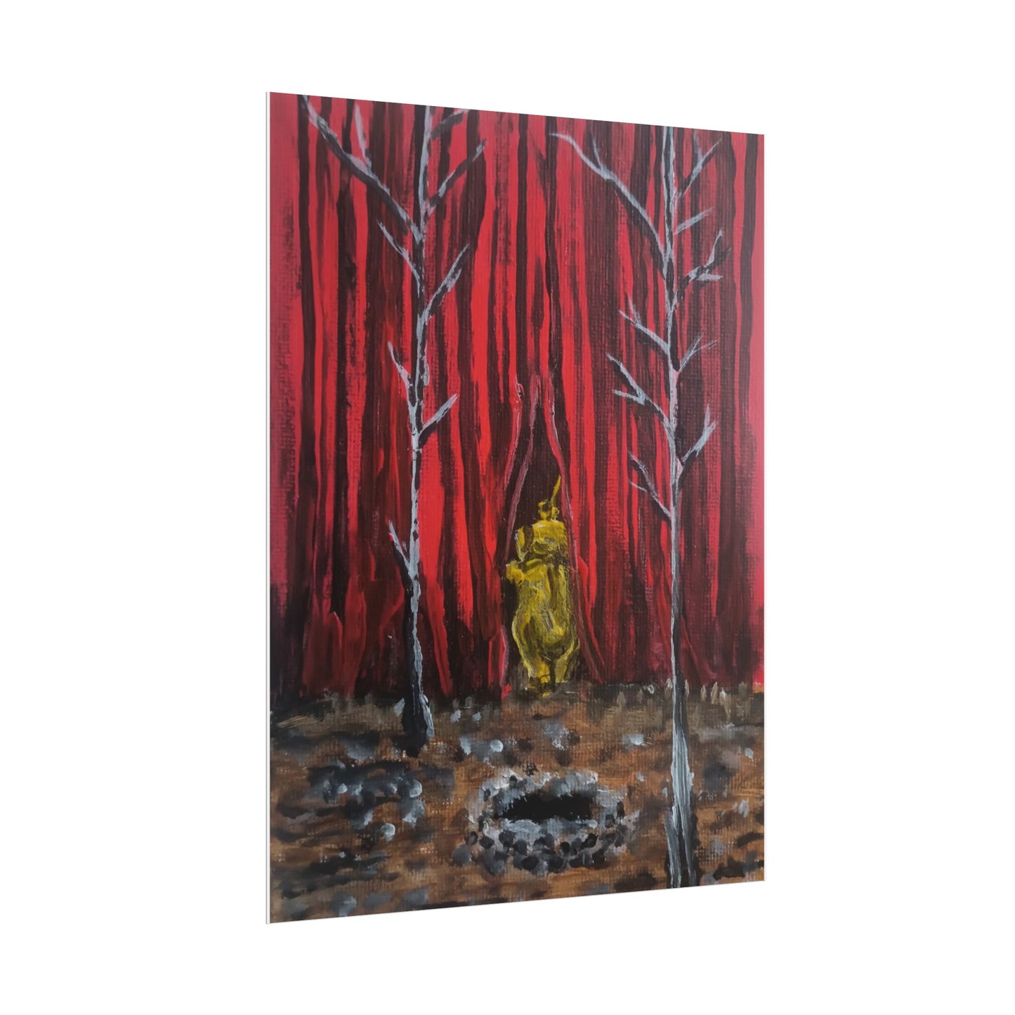 No! Don't Go In There! Teletubby Twin Peaks Painting Print