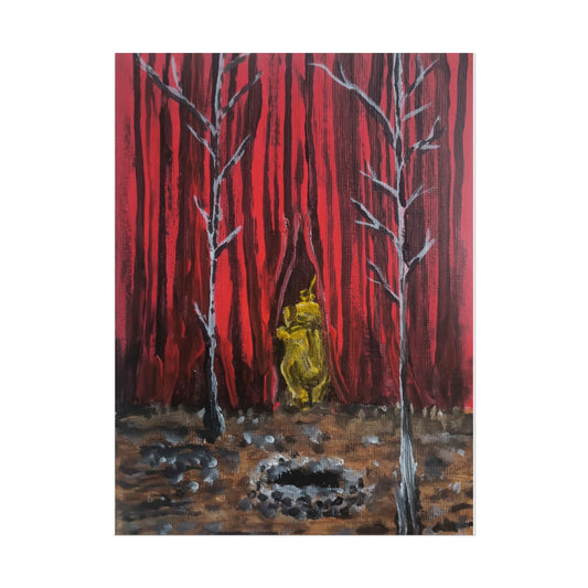 No! Don't Go In There! Teletubby Twin Peaks Painting Print