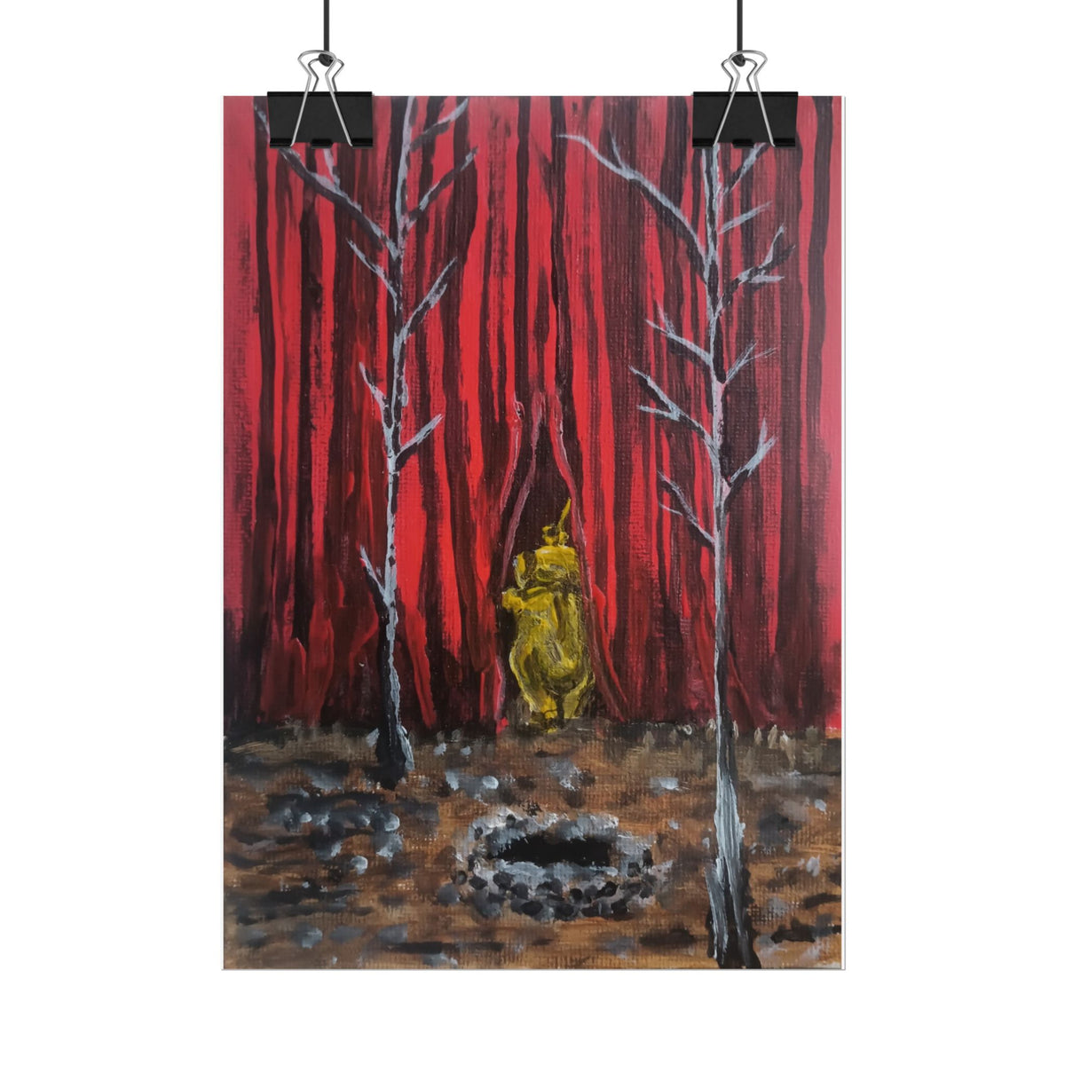 No! Don't Go In There! Teletubby Twin Peaks Painting Print