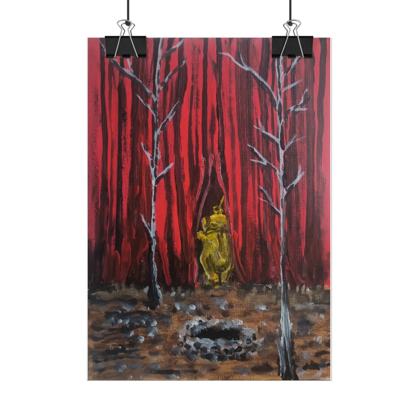 No! Don't Go In There! Teletubby Twin Peaks Painting Print